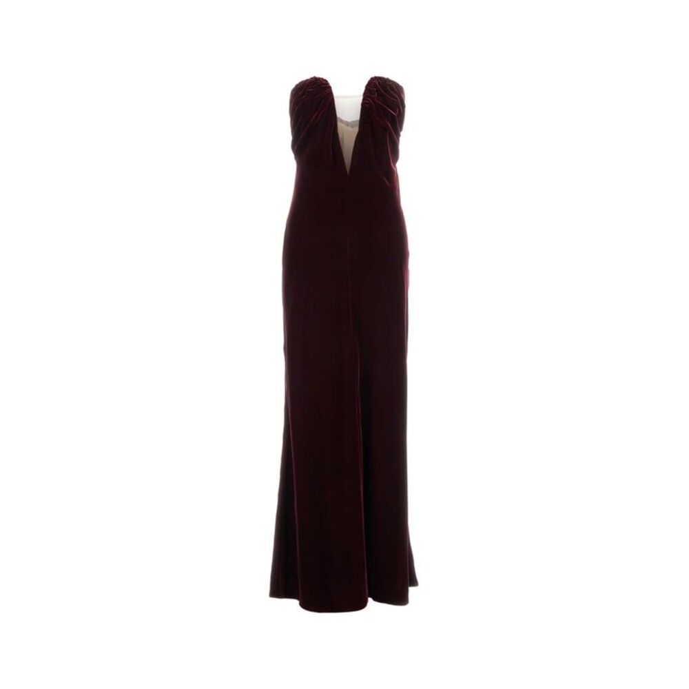 Giorgio Armani Women Grape Velvet Long Dress